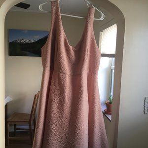 Textured V-Neck Skater Dress